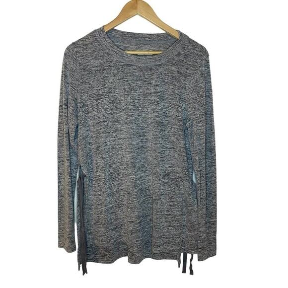 Ugg Quincy Soft Stretch Side Tie Crewneck Heather Gray Long Sleeve Sweater - Picture 2 of 6